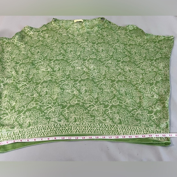 Natalie Martin Women’s‎ Silky Blouse One Size 3/4 Sleeve Off Shoulder BOHO Green - Picture 9 of 12